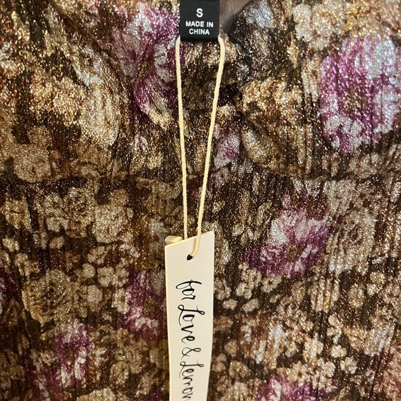 NWT For Love and Lemons Floral Shimmer Wynne Maxi Dress Cut Out Open Back Size S - Picture 7 of 9